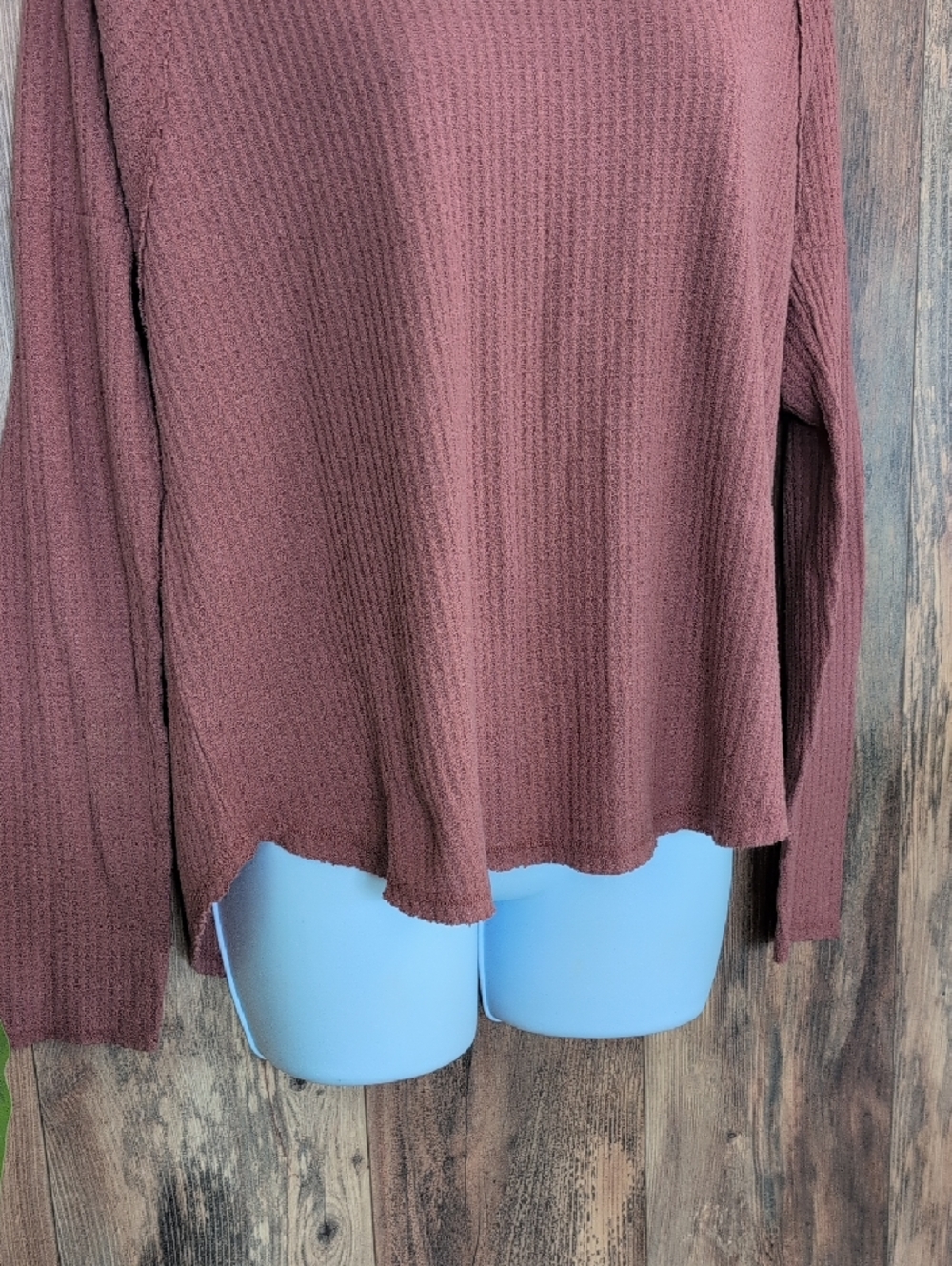 wild fable Waffle Knit V-Neck Pullover Hoodie Shirt M Q246 - Picture 3 of 6